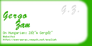 gergo zam business card